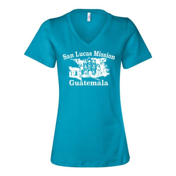 BELLA + CANVAS - Women’s Relaxed Jersey V-Neck Tee - Printed Logo Thumbnail